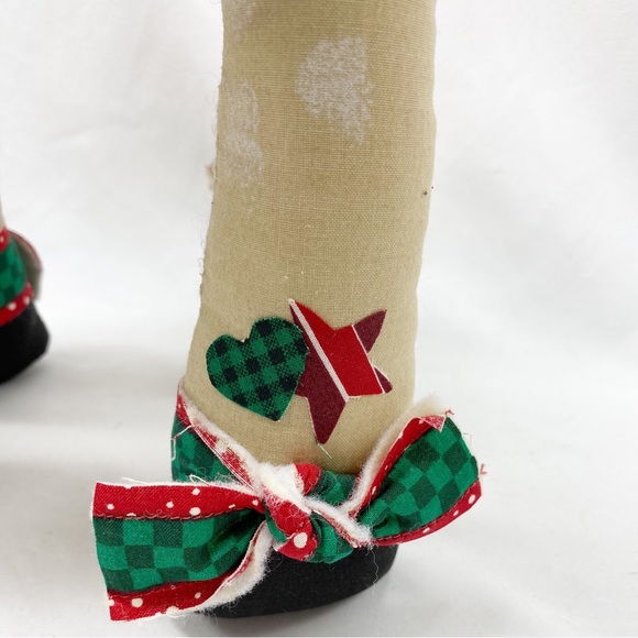 Vintage Handmade Folk Art Fabric Reindeer Couple Boy Girl 2 Pc. - Picture 4 of 16